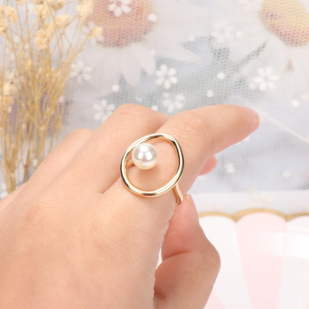 

Geometric Ring For Women Jewelry Fashion Cute pearl Thin Slim knuckle Joint Ring