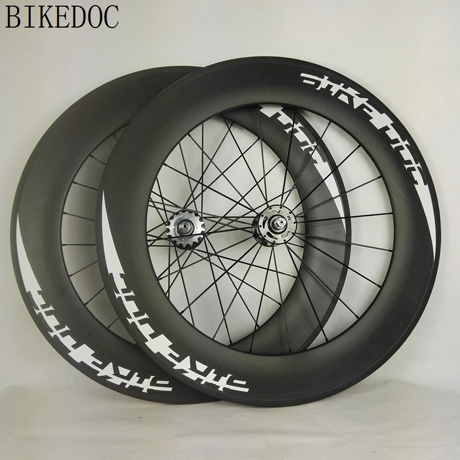 BIKEDOC 700C Углеродные колеса 88 мм с фиксированным зубчатым колесом Трубчатые 3K