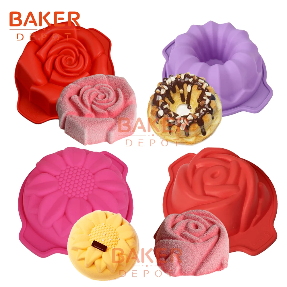 BAKER DEPOT силиконовая маленькая форма для торта розовый цветок пудинг бисквит мыло