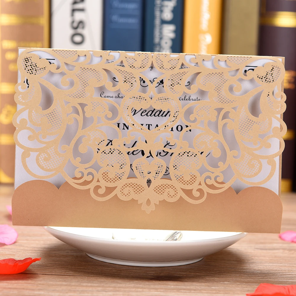  Laser Cut Invitationslace Invites for Wedding Engagement Birthday Baby Shower Party GraduationSquar - 33039769536