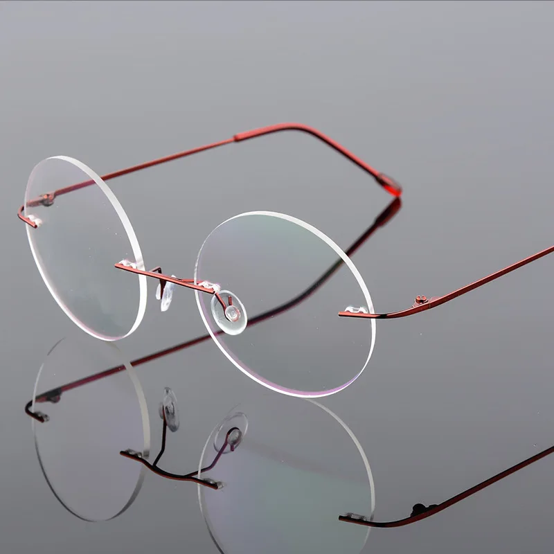 Steve Jobs звездный стиль складной Ультра-светильник без оправы из титана с эффектом памяти круглые очки для близорукости оптические очки оправа мужские очки