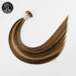 Фея Волосы remy 0,8 г/локон 14 "18" 22 "Remy человеческие предварительно скрепленные плоский наконечник волос двойной нарисованной капсулы жидкий