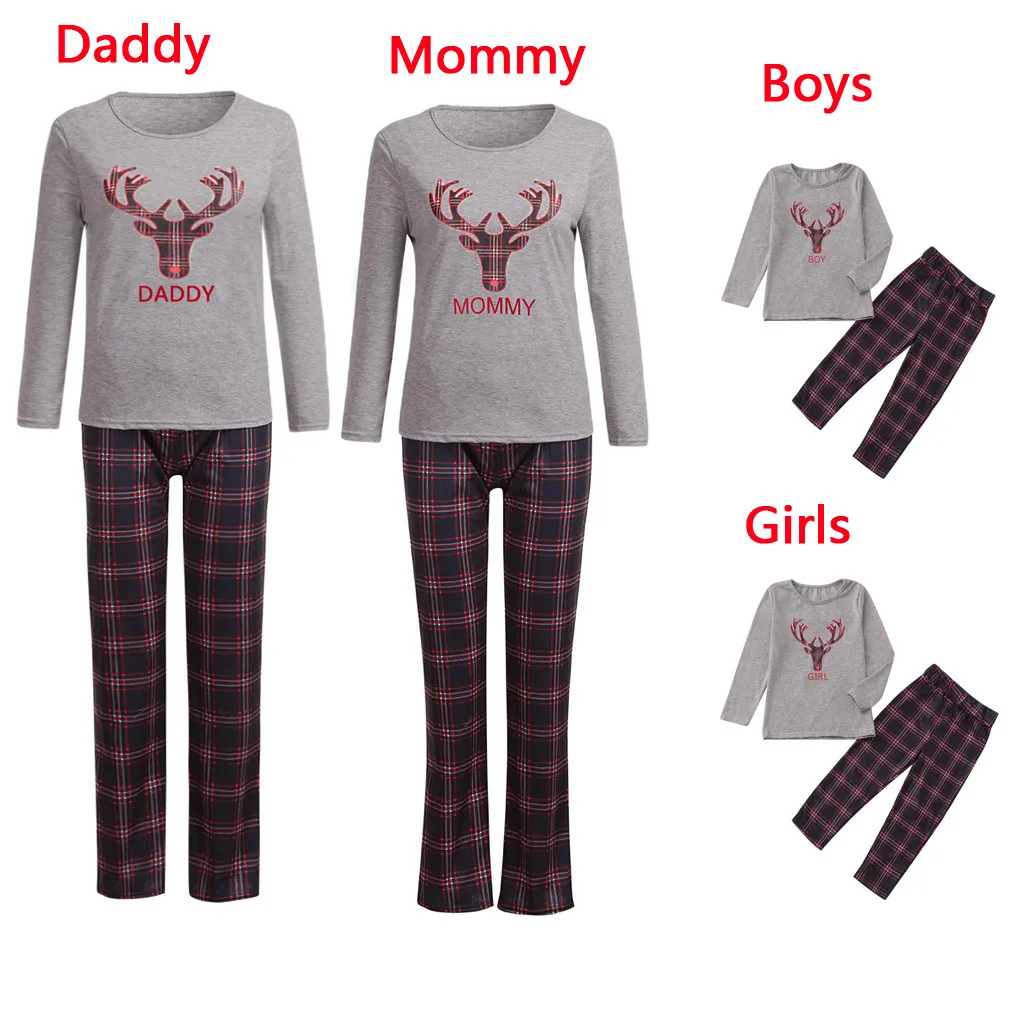 

Men Daddy Baby Boys Plaid Tops Pants Family Pajamas Sleepwear Matching Christmas Sets Hot Sale clothes