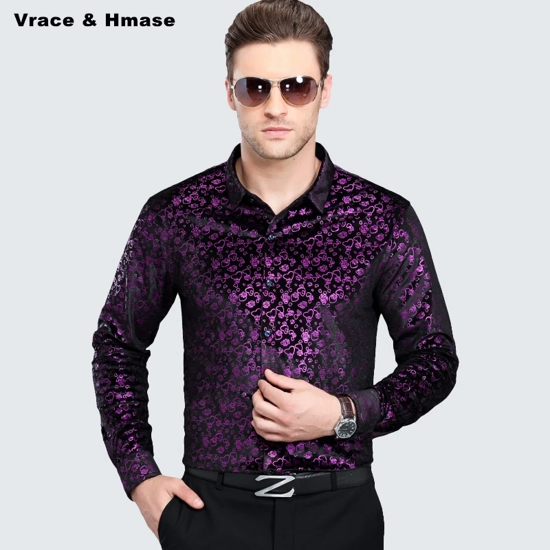 

Bussiness casual Pleuche soft comfortable high-end long sleeve shirt Sping&Autumn 2017 New fashion slim quality men shirt M-XXXL