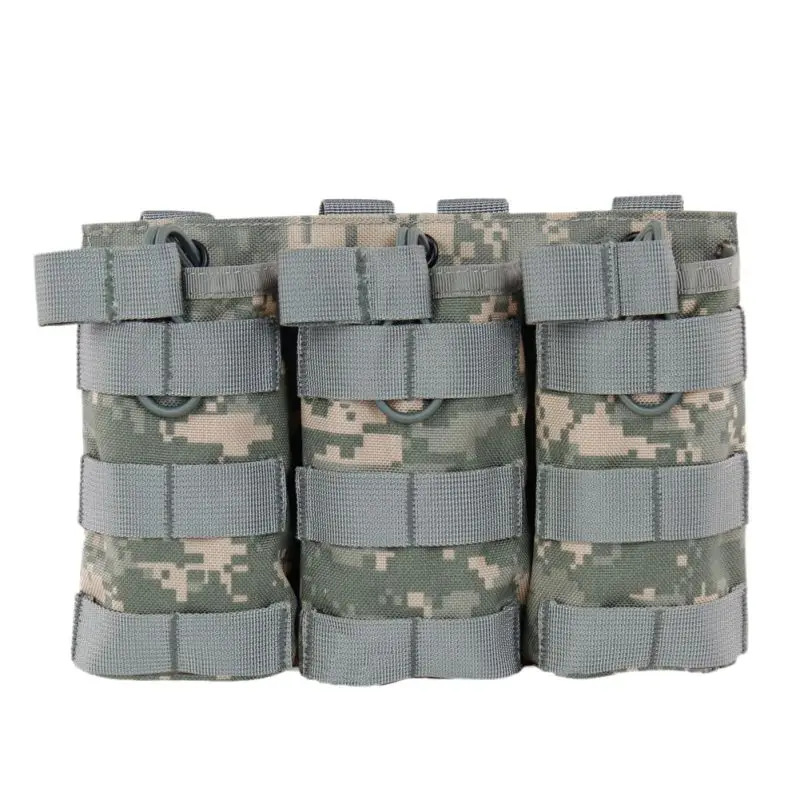 11 тактических MOLLE тройной открывающийся чехол для журналов FAST AK AR M4 FAMAS Mag Pouch страйкбол военный Пейнтбол оборудование - Цвет: ACU