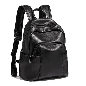 

Women's Backpack PU Leather Female Shoulder Bag Schoolbag Tote Black Brown Satchel Bookbags Lady All-match