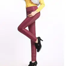 Женские зимние брюки размера плюс, плотные брюки-карандаш на высокой молнии, женские осенние бархатные теплые брюки-Капри, Женские однотонные теплые брюки