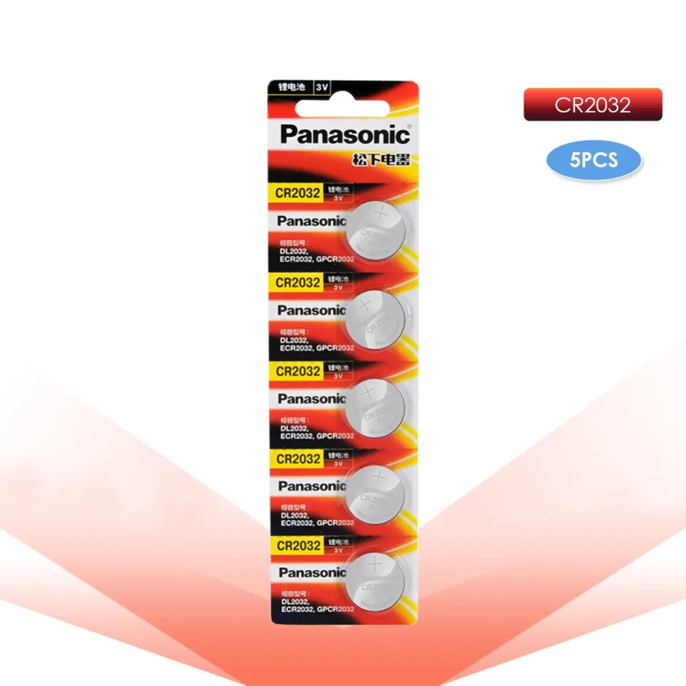 PANASONIC 5 шт. cr2032 DL2032 ECR2032 5004LC KCR2032 BR2032 3 В литиевая батарейка для часов, игрушечных автомобилей