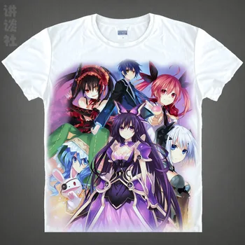 

DATE A LIVE T-shirts kawaii Japanese Anime t-shirt Manga Shirts Cute Cartoon Kurumi Tokisaki Cosplay shirts 37172682128 tee 126