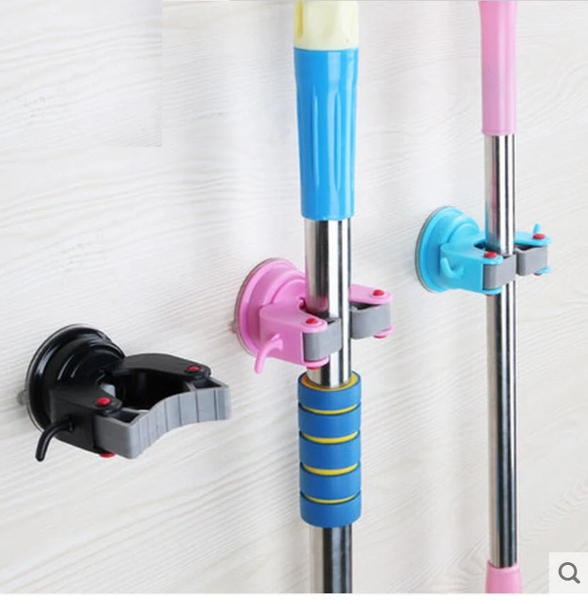 Multifunctional mop booth strong non trace sucker Mop brooms hanging