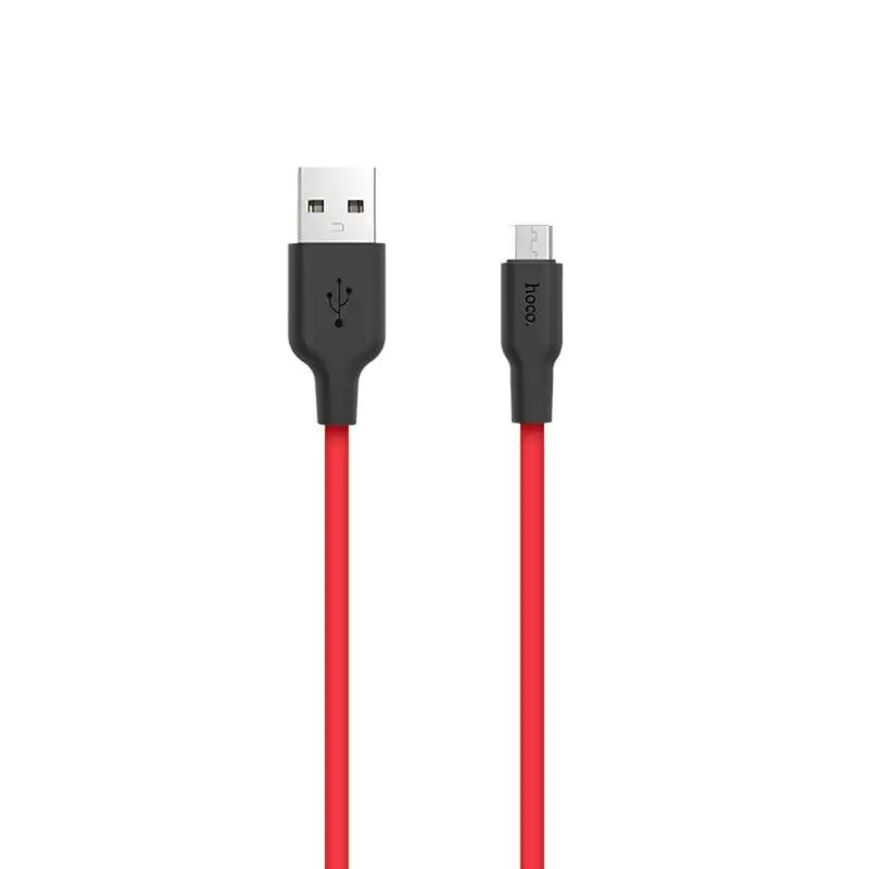 HOCO X21 силиконовый TPE 1 м/3.3ft 2A кабель передачи данных для быстрой зарядки провод для Android мобильного телефона магнит Microusb кабель для передачи данных провод - Цвет: Red Micro