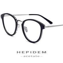 Ацетатная оправа для очков, мужские металлические круглые очки по рецепту, оптическая оправа для очков, женские винтажные очки из нержавеющей стали, очки ботаника