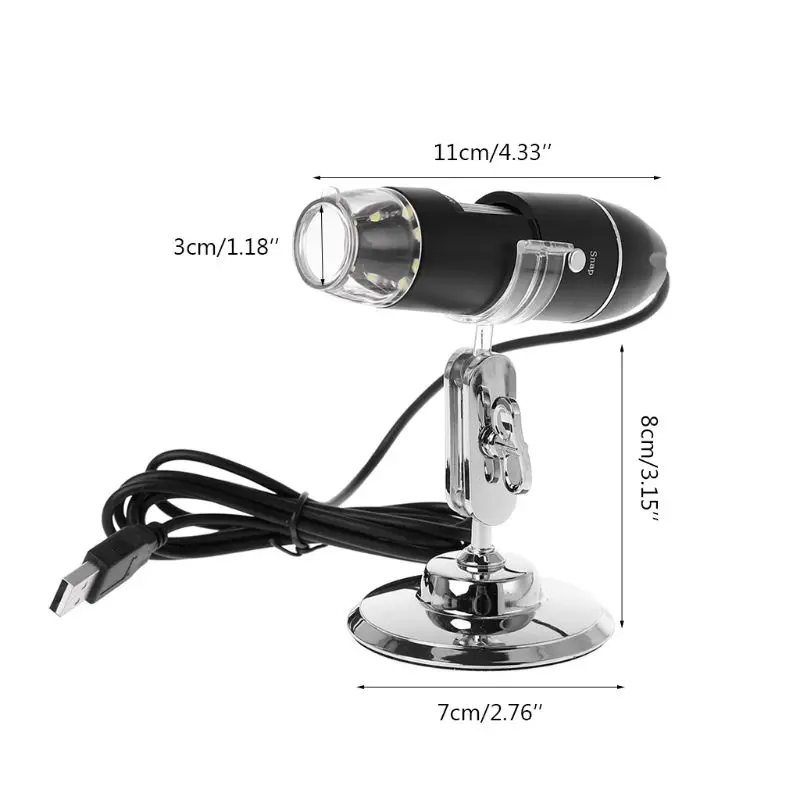 1000X USB цифровой микроскоп камера эндоскоп 8LED Лупа с металлической подставкой для Windows