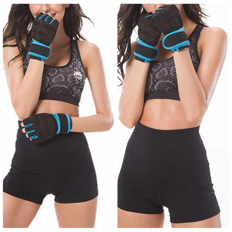 Sport Gloves Half Finger Hand Wrap Wristband Breathable Weightlifting Fitness Gloves Dumbbell Body Building Gym Gloves