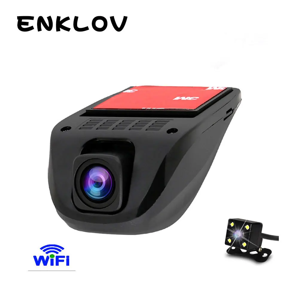 

ENKLOV Night Version Dual Camera Lens Registrator Dashcam Digital Video Recorder Camcorder Full HD 1080P Car Dvr WIFI DVRs