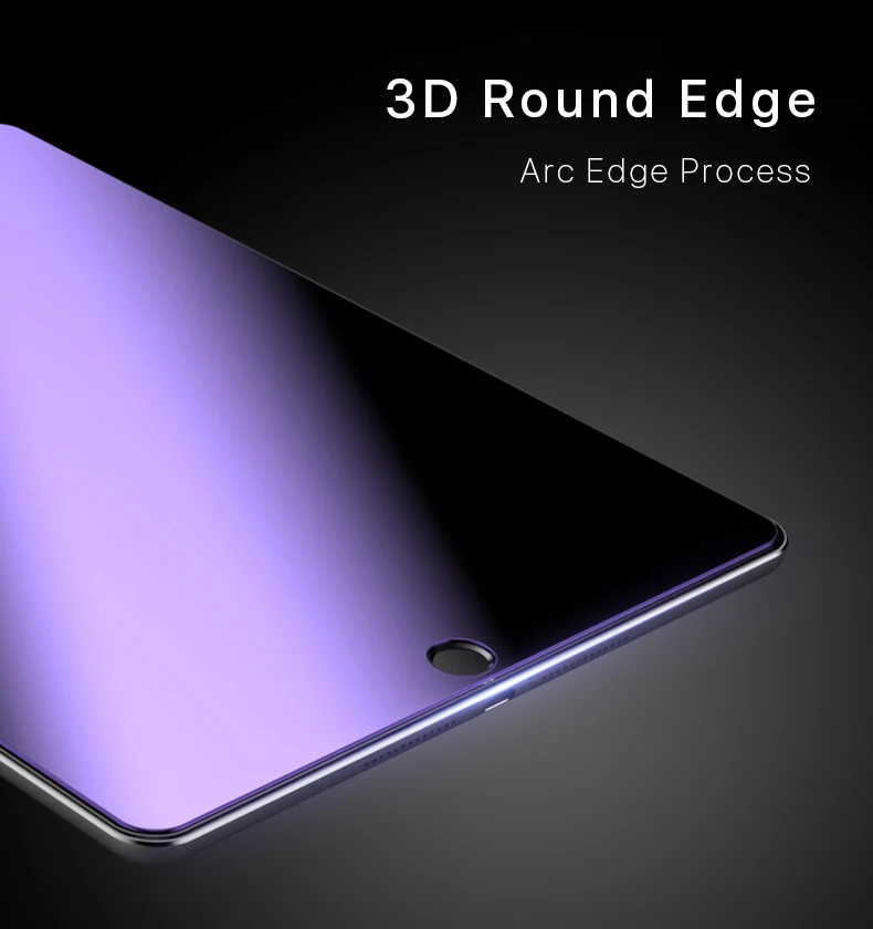 2 шт. комплект 0,3 мм 3D Arc Экран протектор для iPad mini 1/2/3 7,9 дюймов ультра тонкий 9 H закаленное Стекло фильм с голубыми светофильтр