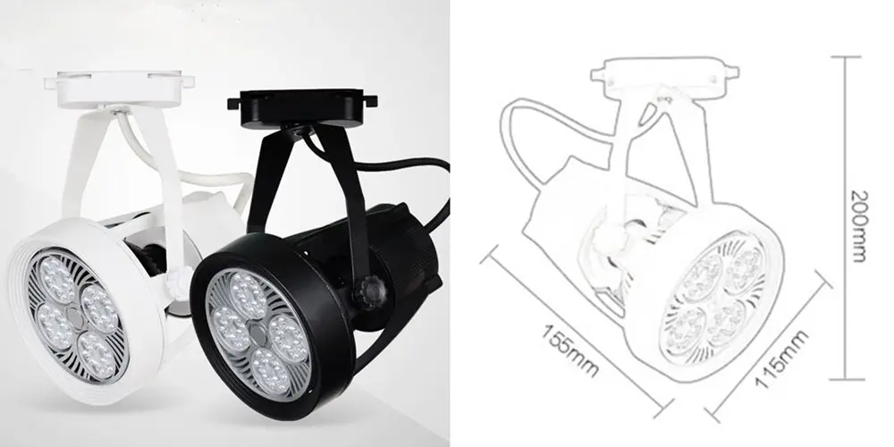 Светодиодный Трековый светильник с par30 светодиодный 24 Вт 35 Вт светодиодный 2 провода Трековый стенд светодиодный рельсовый светильник Точечный светильник для магазина одежды ювелирный магазин высокая яркость