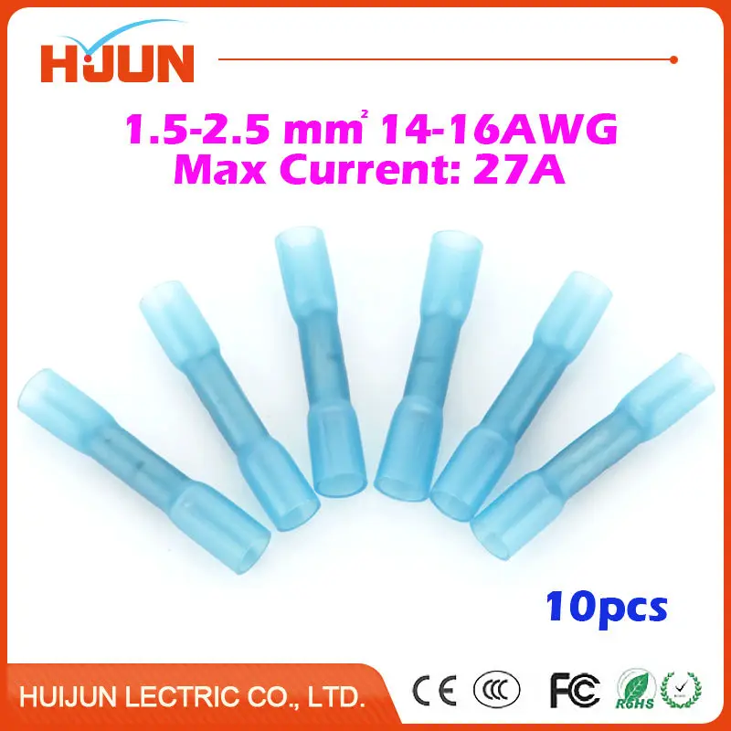 1000 Conectores De Extremo Termocontraíbles Azules, 16-14 AWG