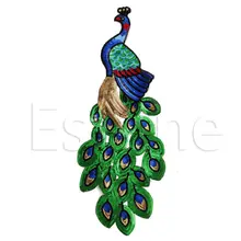Nuevo 1 UNID Pavo Real Motivo Apliques De Hierro-En Remiendo Del Bordado de Prendas de vestir Decoración Del Arte Freeshipping