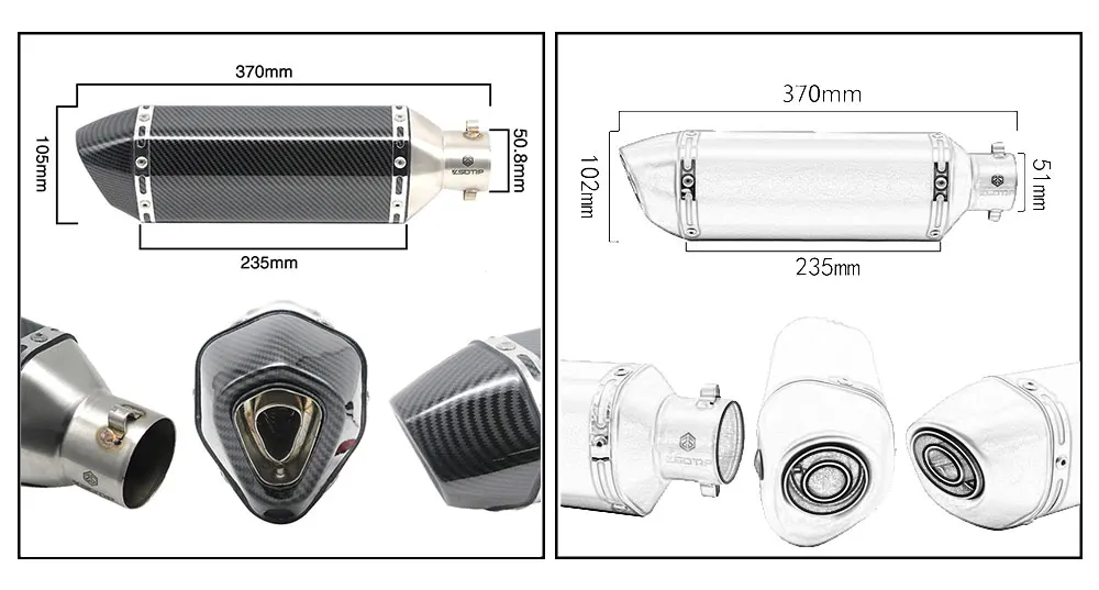 ZSDTRP Мотоцикл скутер изменение Escape глушитель выхлопной трубы дБ убийца GY6 CBR125 250 CB400 YZF чехол для Akrapovic Yoshim