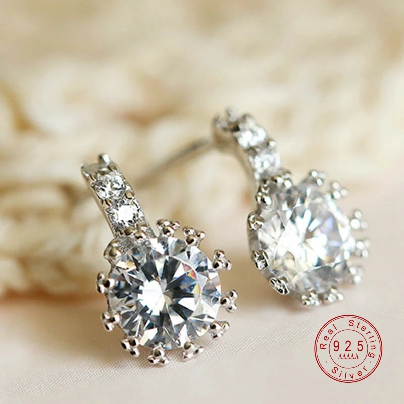 

2019 New Luxury Band Vintage 925 Sterling Silver Jewelry Cubic Zirconia Stone Earrings For Fashion Women Favourites Elegant Gift