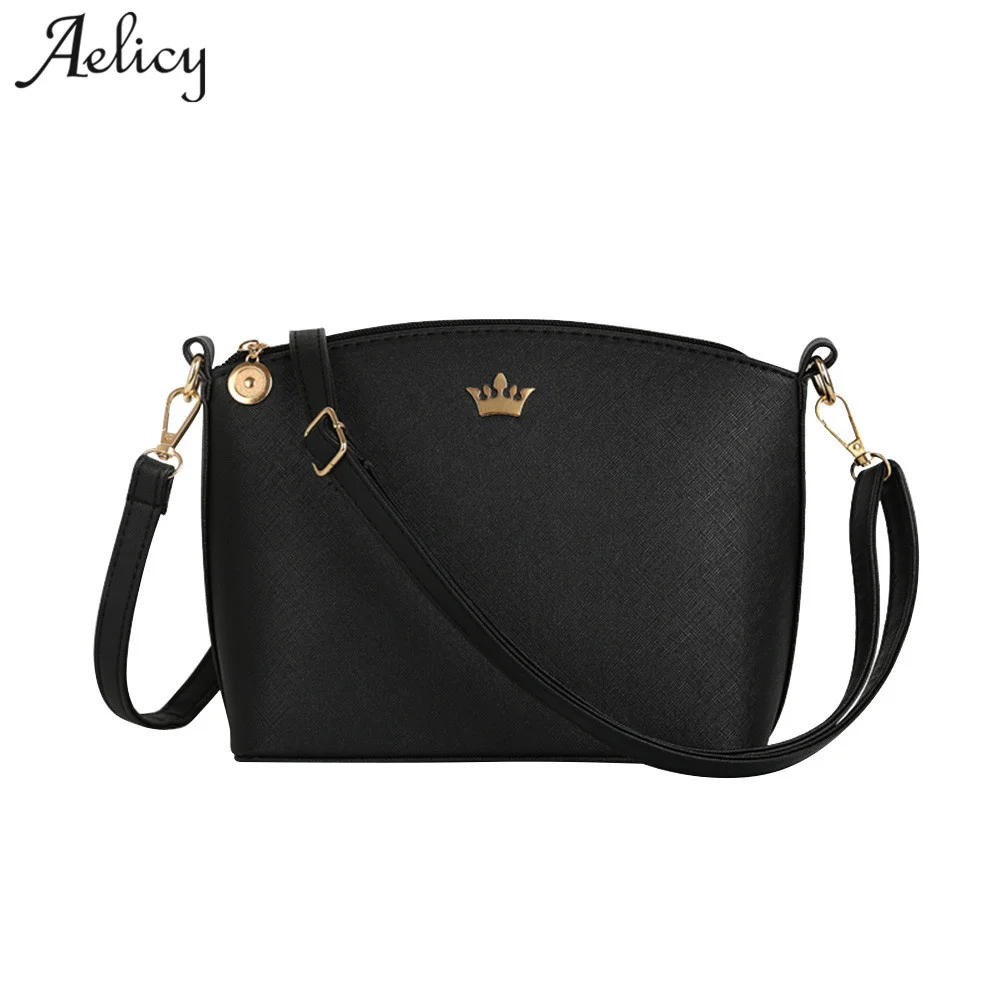 

Aelicy casual small imperial crown candy color handbags shell bag female leather our brand luxury soft crossbody bags for women