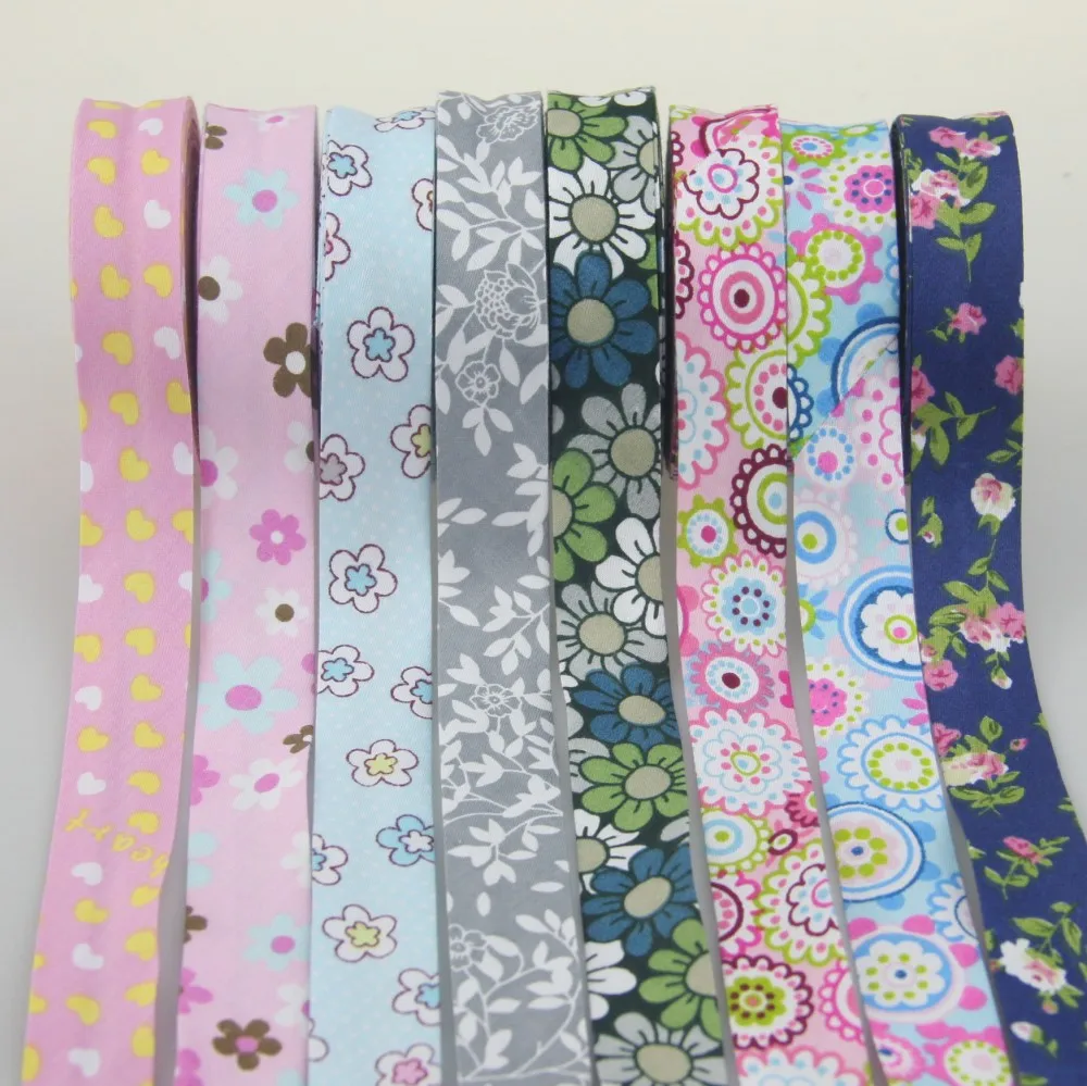 100 Cotton Bias Binding Tape Folded Trim Ribbon 20mm,3/4" 10meter