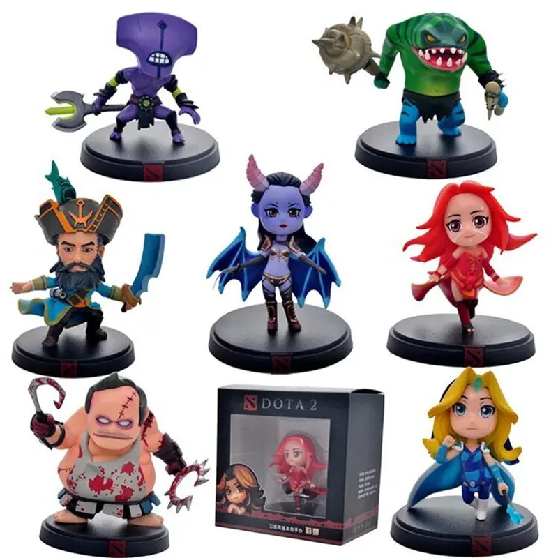 

7pcs/Set DOTA 2 Game Figure Kunkka Lina Pudge Queen Tidehunter CM FV DOTA2 PVC Action Figure Collection Model juguetes Xmas gift