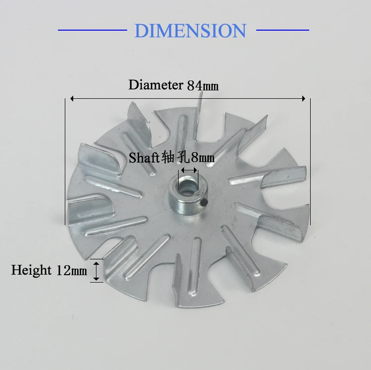 84 мм диаметр 12 мм высота 8 мм вал Малый лопасти охлаждения ветряные вентиляторы железные лопасти двигателя запчасти