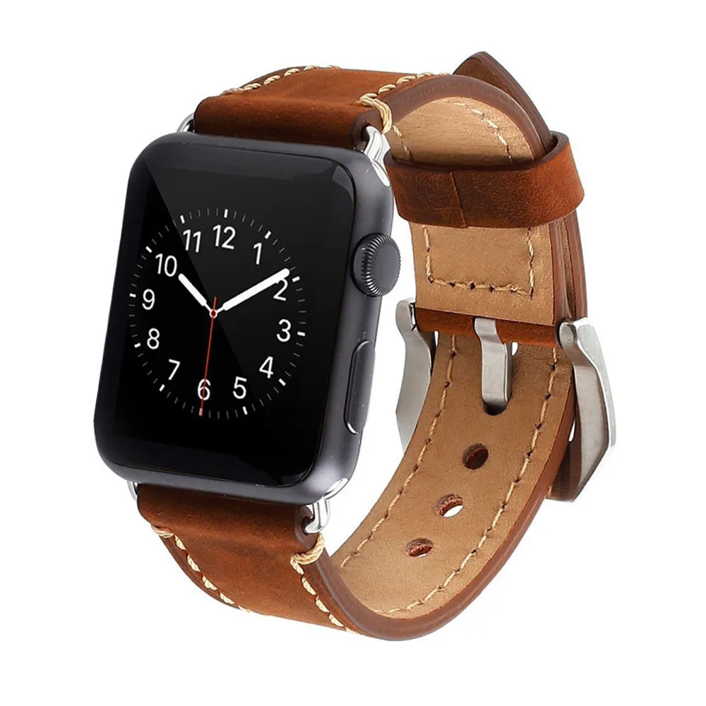 

Premnium Vintage Genuine Leather strap for apple watch band 42mm 38mm Metal Clasp wrist bracelet watchband for iwatch 4 3 2 1