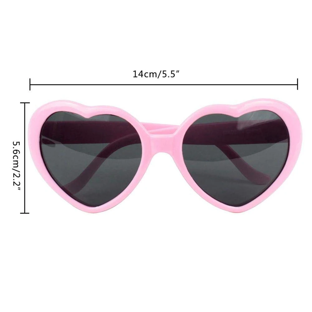 

MYTL-3pcs Super Cute Oversized Heart Shaped Plastic Frame Sunglasses Eyewear