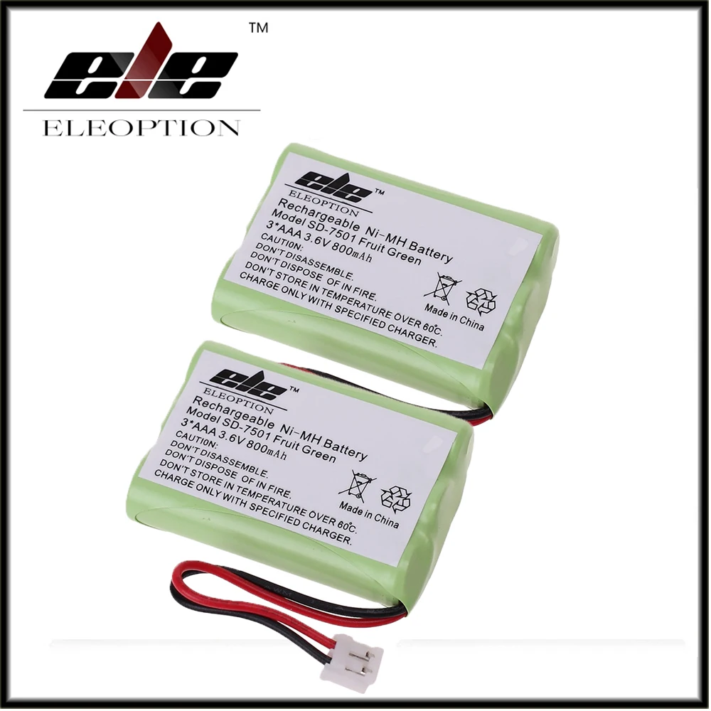 2 pieces Cordless Phone Battery Replacement AAA 800mAh 3.6V Ni MH for