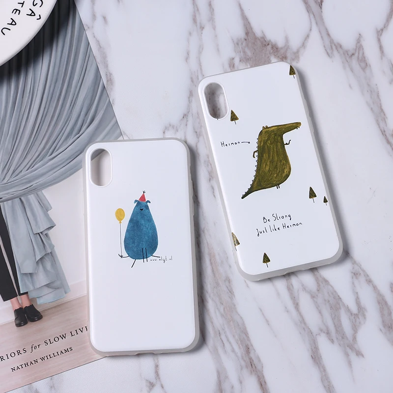 TOMOCOMO Cartoon Animals Art Phone Case For Apple Iphone 7plus 7 6plus 6s 8 plus X 5s tpu Soft XS Max TPU Cover protective case