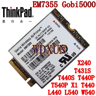 Sierra gobi5000 em7355 LTE/evdo/HSPA + 42 Мбит/с NGFF Card 4 г модуль для Lenovo ThinkPad t431s t440 t440s T440p T540p w540 x240