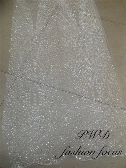Блестящая Алмазная блестящая сетчатая ткань свадебное платье кристальная белая клееная блестящая трендовая сверкающая Ткань для шитья своими руками
