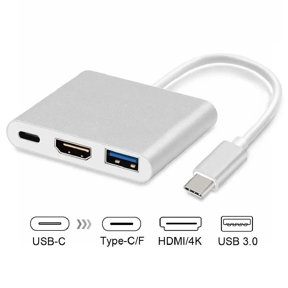 

Wholesale 3 in 1 USB 3.1 Type C to 4K HDMI USB 3.0 Hub Adapter Cable Converter Connector