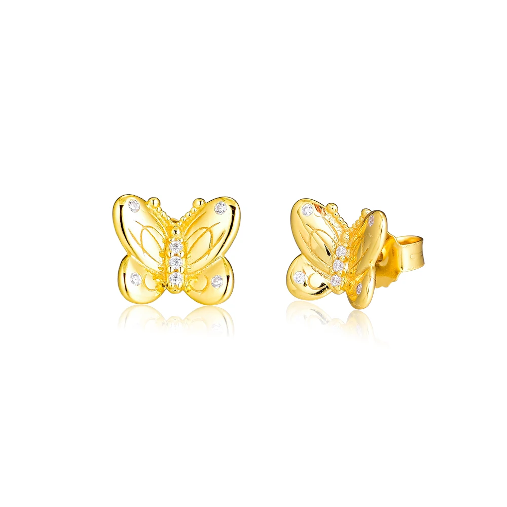 

CKK Decorative Butterflies Stud Earrings 925 Sterling Silver Original Jewelry Making For Women Anniversary Gift