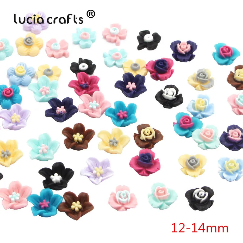 

50pcs Multiple style Resin Flowers Flatback Cabochon Scrapbooking Embellishment Accessories DIY Craft 080002104