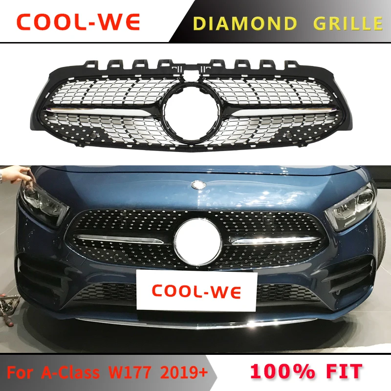 

for Mercedes Benz W177 Front Bump Racing Grill 2019 Diamond Grille for A200