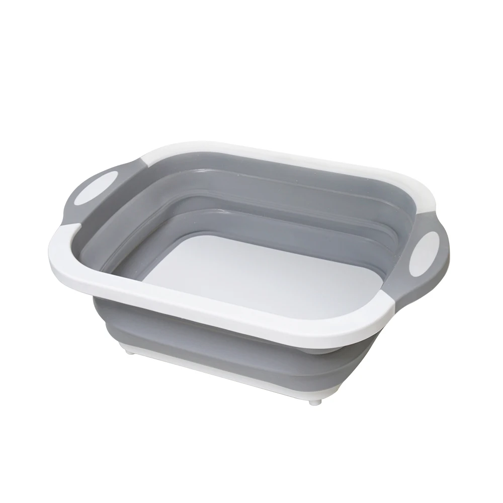 

Multifunction Collapsible Drain Basket Travel Portable Cutting Board Vegetable Basin Portable Kitchen Tool