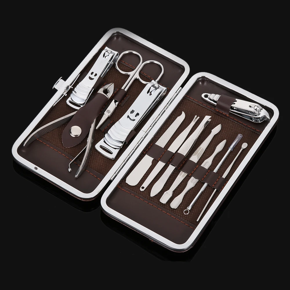 

12 PC/Pack Pedicure Set Scissor Manicure Kit Tweezer Finger Toe Nail Clippers Scissors Grooming Nail Kit Stainless steel Tools