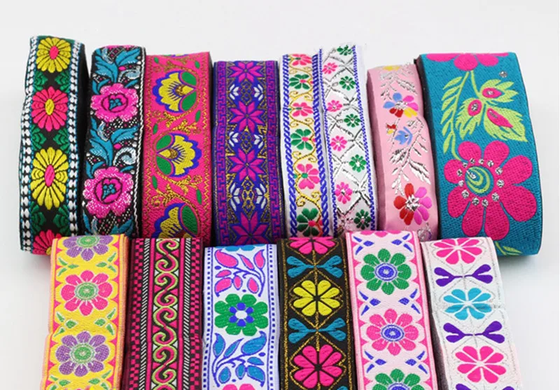6-7M Colorful Ethnic Style Flower Ribbon Lace Hand-embroidered Curtain Home Textile Clothing Decorative DIY Accessories | Дом и сад