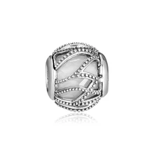 Подходит для Pandora Браслеты с переплетающимся узором Сияющие бусины с прозрачным кристаллом 925 Серебряные украшения