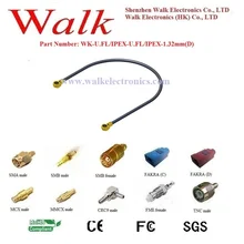 ВЧ кабель в сборе: U. FL/IPEX женский правый угол к U. FL/IPEX женский правый угол с кабелем мм 1,32 мм(D