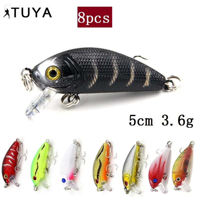 TUYA Fishing Lure Set Minnow Wobblers Trolling Crankbait Artificial Bait Floating Wobbler Cranks Bionic Fish Rolling Hard Lure - Цвет: 59-8pcs set