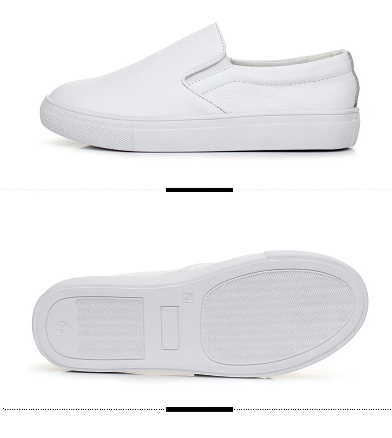 DONGNANFENG/женские белые туфли из натуральной кожи; лоферы на плоской подошве; кроссовки без шнуровки; Корейская Вулканизированная обувь; YZ-115