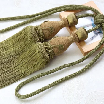 

Window Curtain Tie Back Tassel Ropes Knit Button Fixation Tieback Holder Living Room Curtains Tying Rope Decoration Accessories