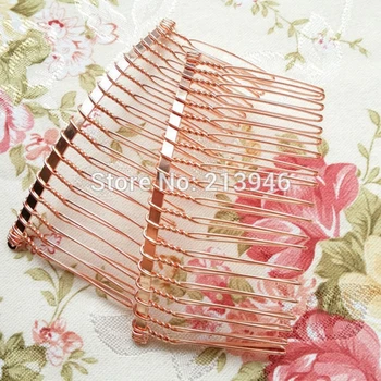 

80*40MM 20PCS ( Rose Red Gold) Metal Hair Comb Claw Hairpins DIY Hair Accessories Findings & Components