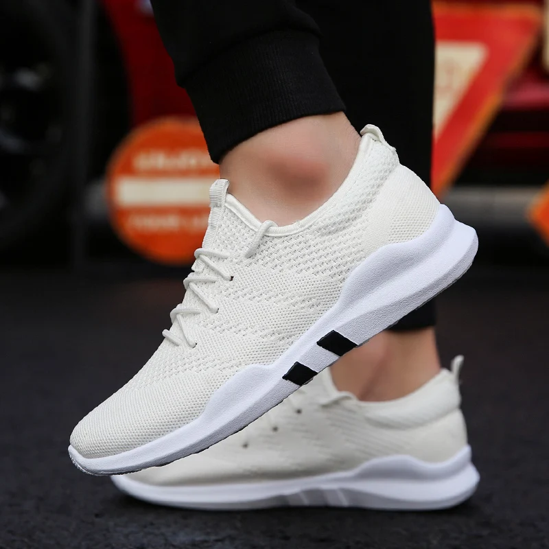 2019 Spring summer Men's mesh Fly Knit Casual Sneakers running Man New Fashion Light Breathable Comfortable lace up Shoes 2019 Spring summer Men's mesh Fly Knit Casual Sneakers running Man New Fashion Light Breathable Comfortable lace up Shoes