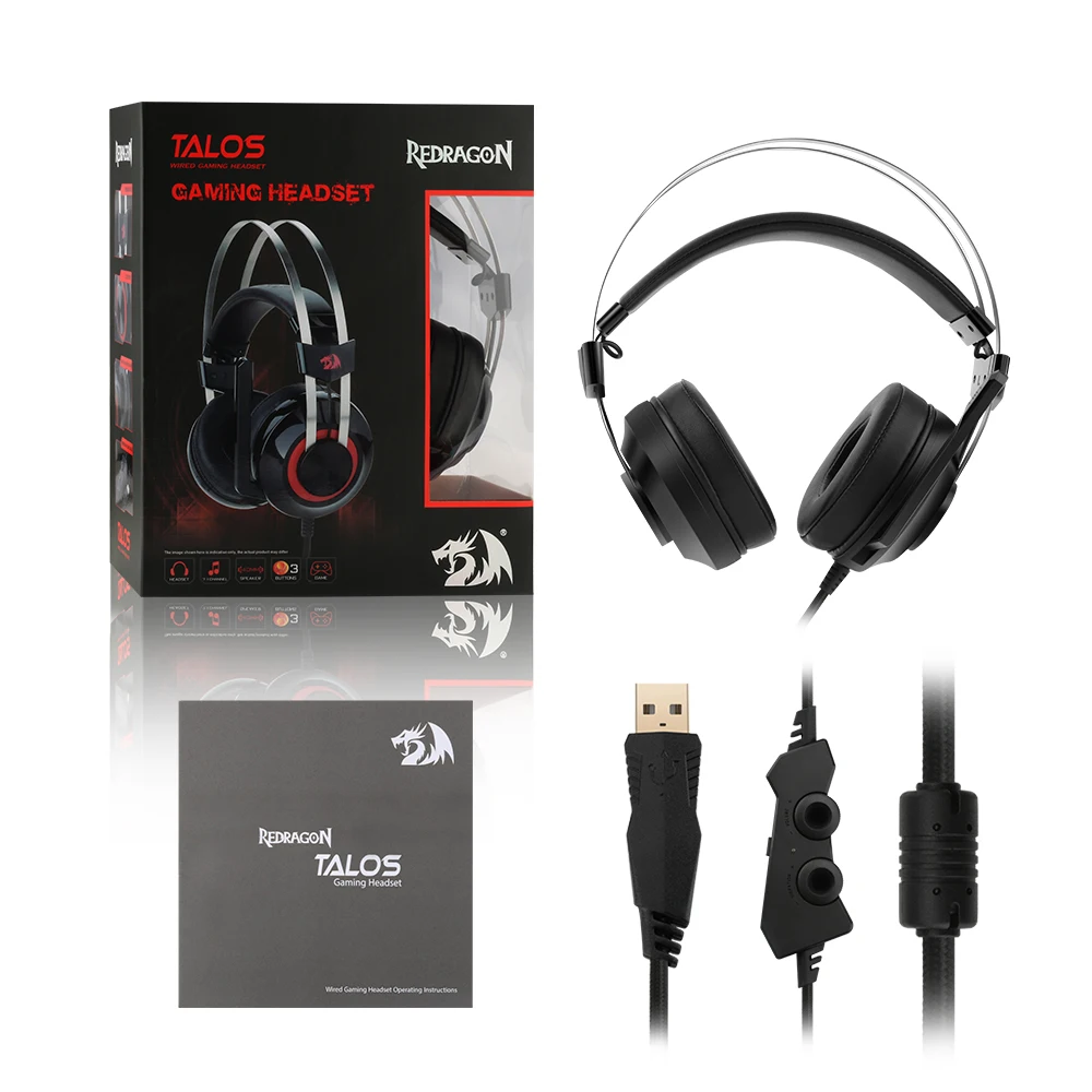 Redagon TALOS H601 игровой гарнитуры GAMER 7 1 USB PC PS4 Surround Pro проводные компьютерные с